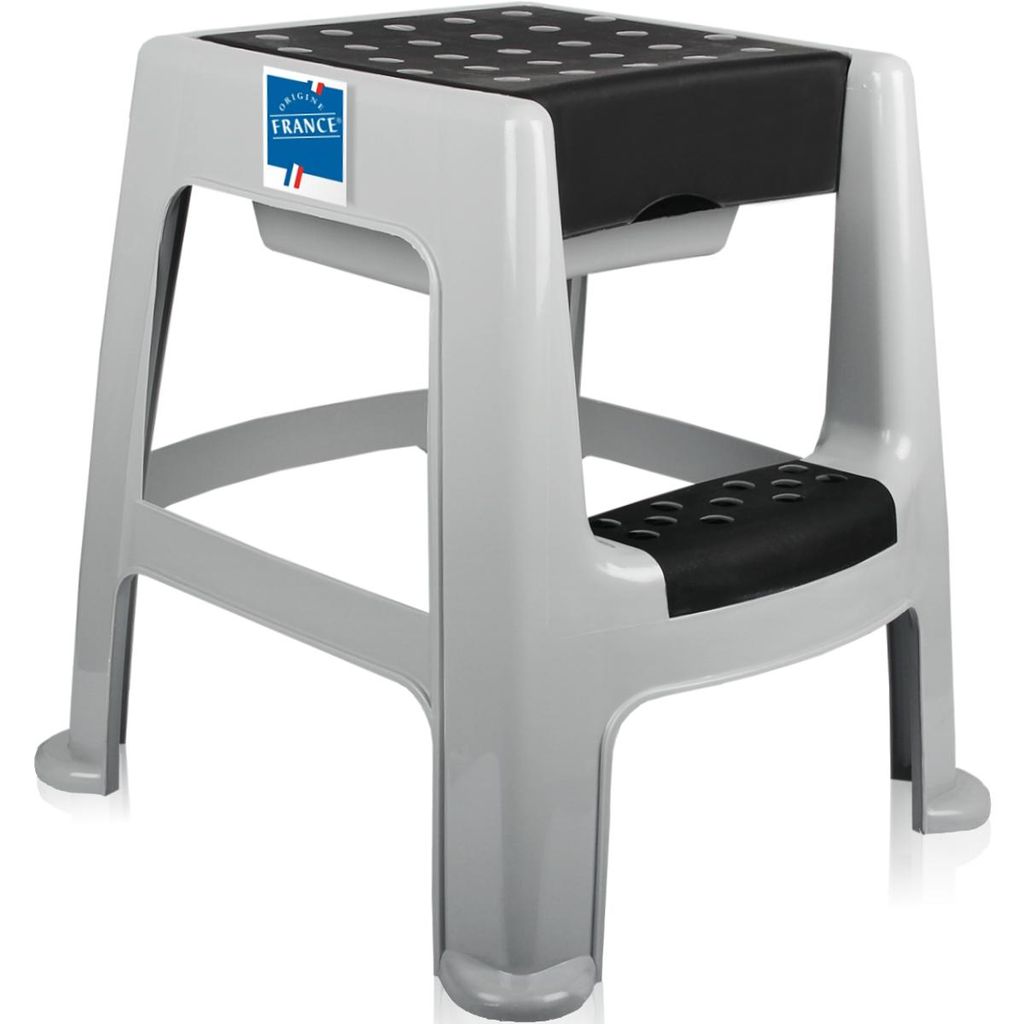 Tritthocker 2 Stufen Tritt bis 150 kg mit Staufach Produktbild 