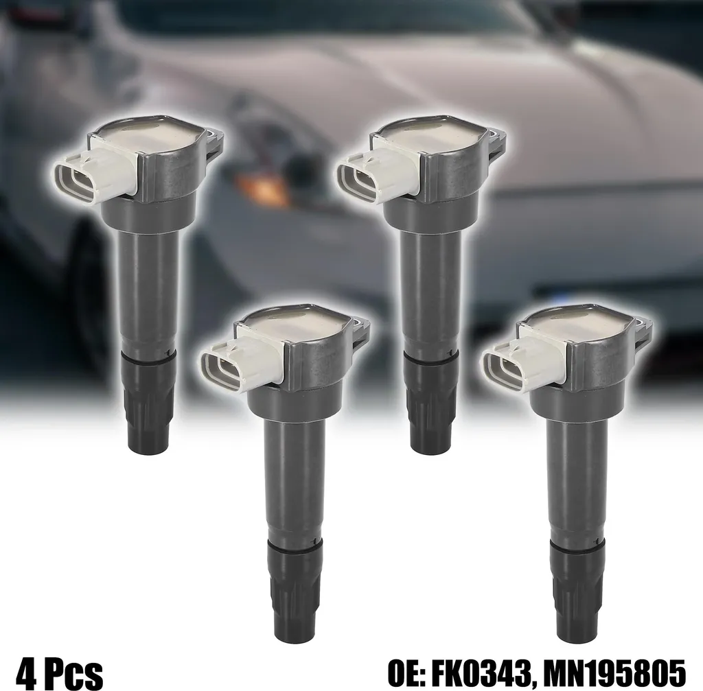 Lot de 4 Bobines d'Allumage Moteur pour Voiture de Type FK0343 Noir
