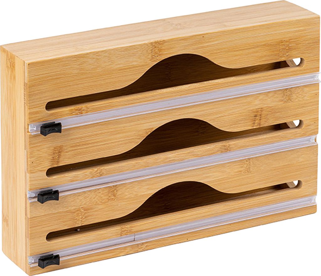 relaxdays Folienspender aus Bambus