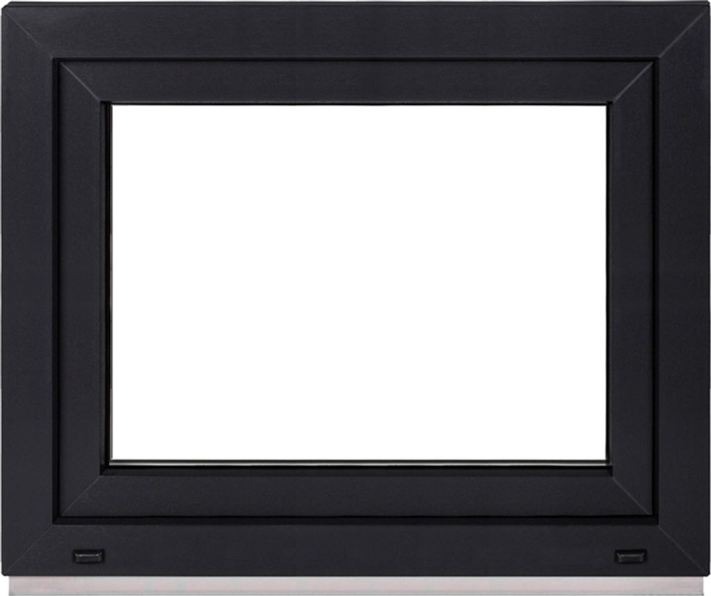 Framex Kellerfenster innen Weiß/außen Anthrazit BxH 75x55cm (750x550mm) 2fach (32mm) Dreh Kipp DIN Rechts - Kunststofffenster Premium Fenster - A...