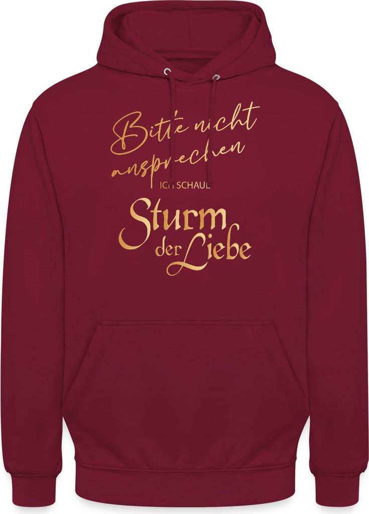 Spreadshirt Sturm Der Liebe Bitte Nicht Ansprechen Lustiger Spruch Uni Hoodie, S, Bordeaux