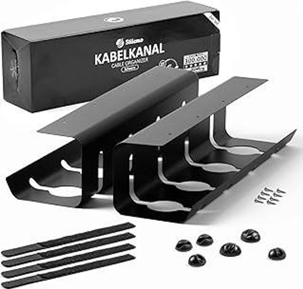 Kabelkanal Schreibtisch - Kabelmanagement Schreibtisch Organizer Kabeldurchführung - Cable Management Kabelhalter Kabelwanne Tisch 2er Set - 43x12...