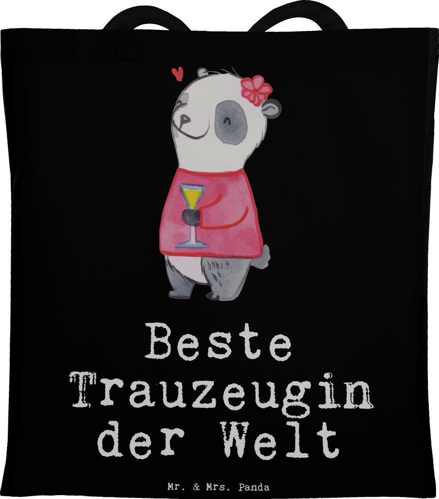 Mr. & Mrs. Panda Tote Bag Panda Beste Trauzeugin der Welt - Produktbild 