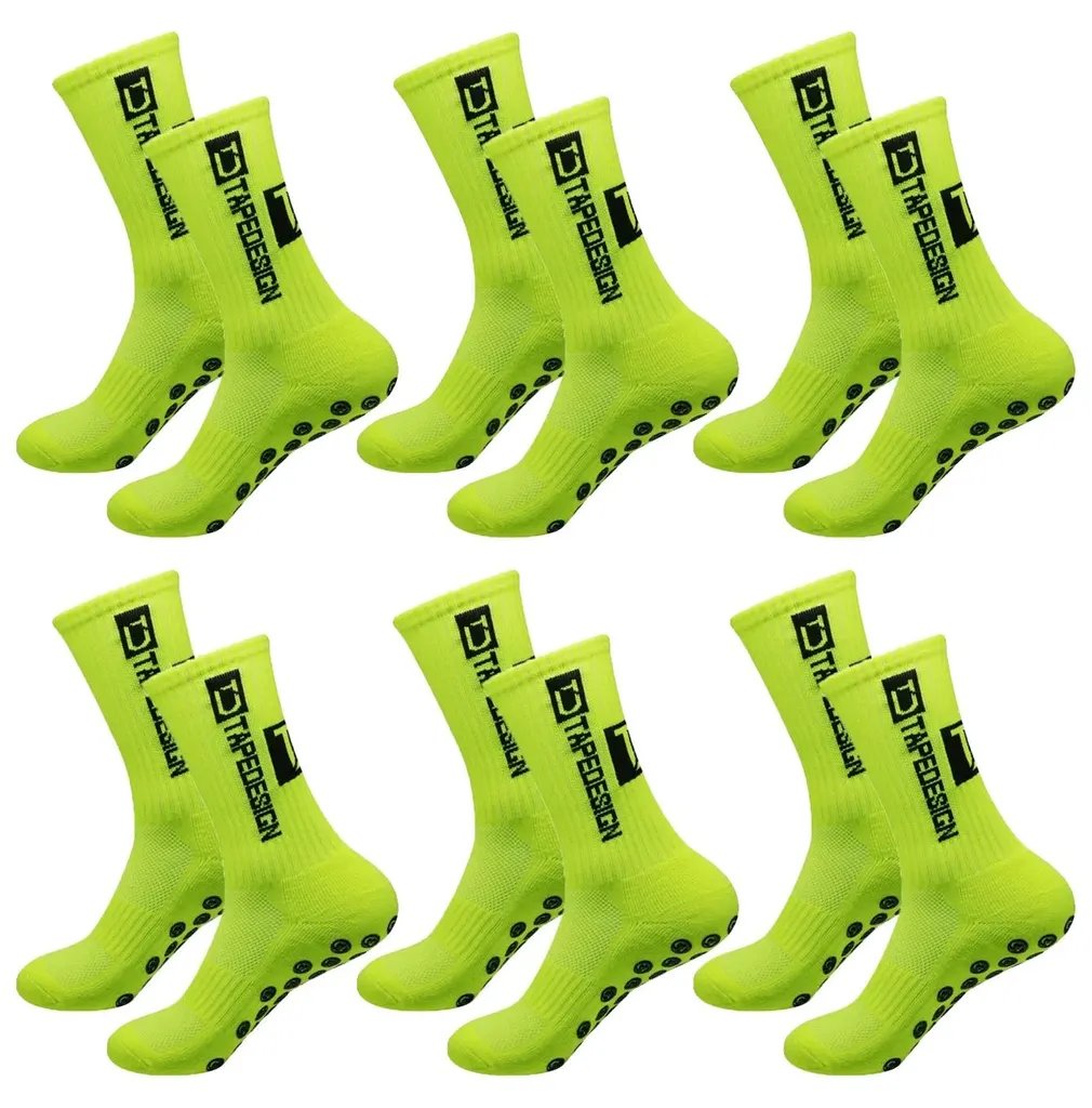 Chaussettes de football montantes antidérapantes fluo - Taille M/L