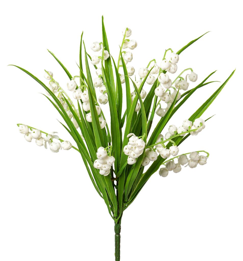 Kunstblume Maiglöckchen-Busch ca. 30cm. Blumen Schneeglöckchen Weiß