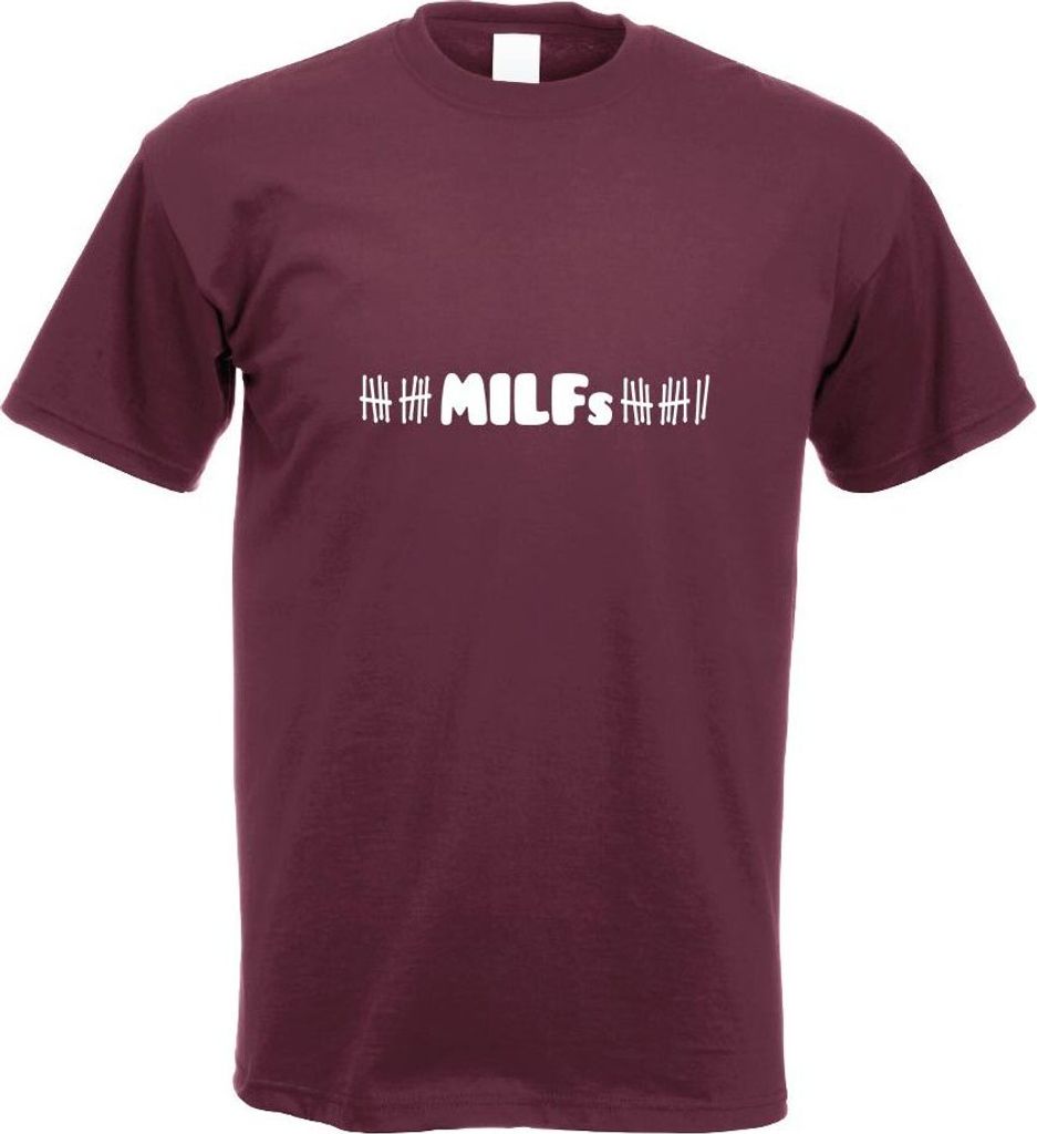 Kiwistar - T-Shirt - Burgund - Milfs Motiv2 Motiv Bedruckt Funshirt Design Print - mit Motiv Bedruckt - Funshirt Design - Sport - Freizeit - Herren...