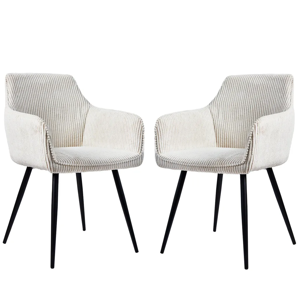 Chaise ergonomique contre le mal de dos en velours lot de 2