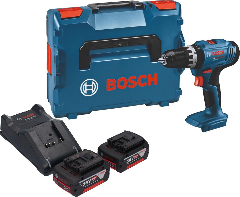 Bosch GSB 18V-25 Professional Akku Schlagbohrschrauber 18 V 56 Nm + 2x Akku 5,0 Ah + Ladegerät + L-Boxx