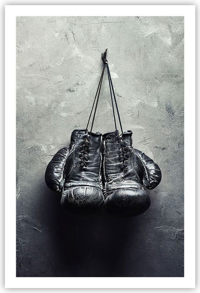 Poster - Poster ohne Rahmen - Box Handschuhe Symbol - 61x91,5 cm - Wand Bild - Wanddeko - Wandbilder - Kunstposter - Wandposter - Bilder - Kunstdru...