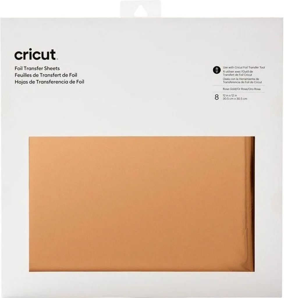 Cricut Foil Rose Gold 10x15cm : 8 Feuilles pour Transfert à Froid Net