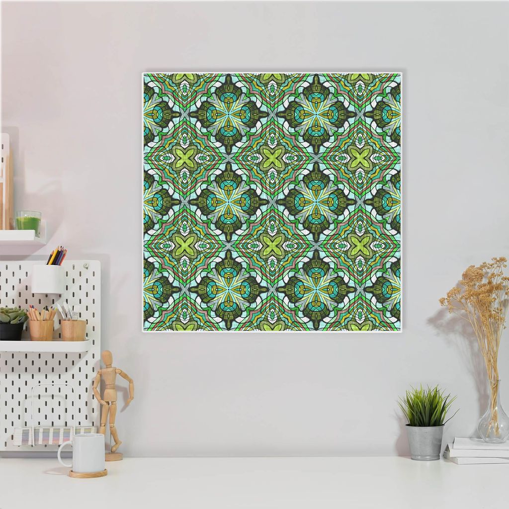 Design Stahlmagnettafel Quadratisch 50x50cm Grünes Muster
