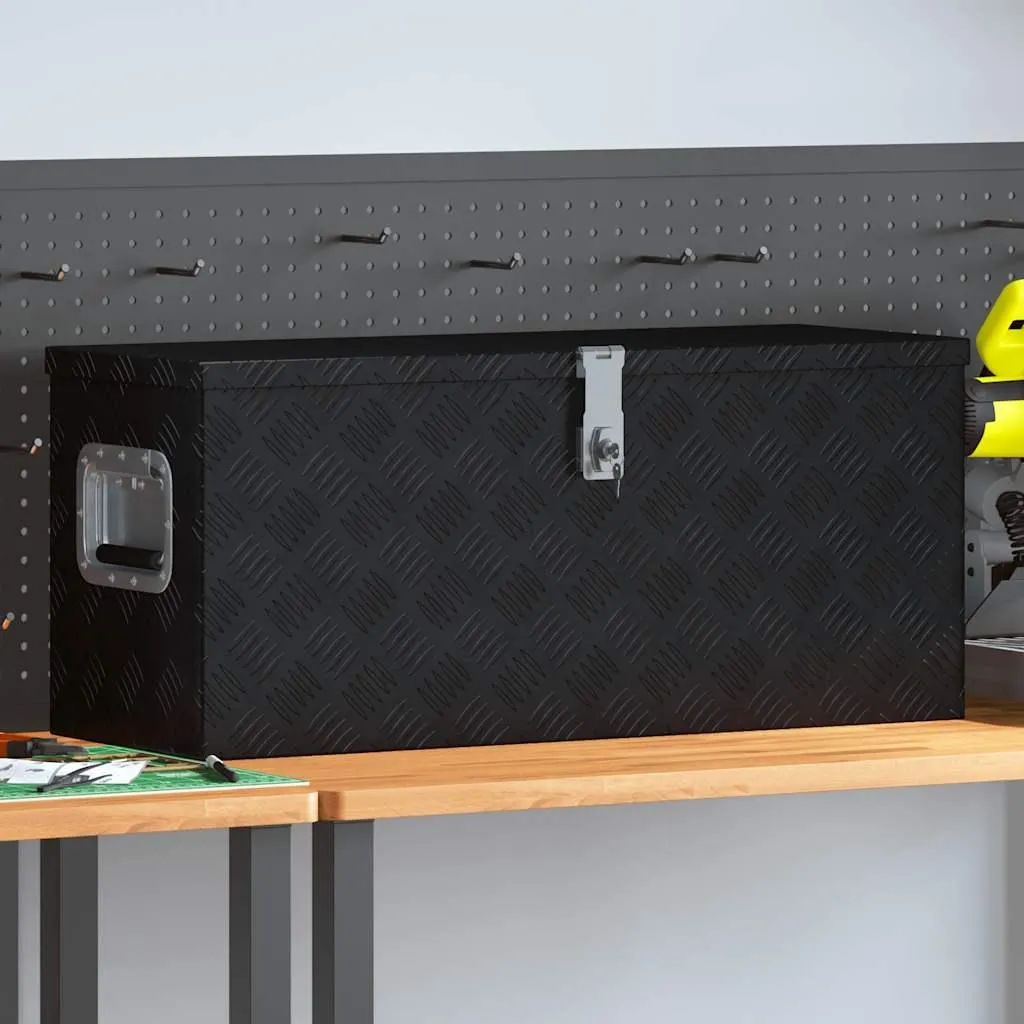 Coffre d'outillage pour remorque alu noir 80x30x35 cm - Stockage vidaXL