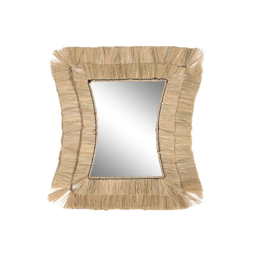 DKD Home Decor Wandspiegel 62 x 4 x 70 cm Crystal Bali Jute