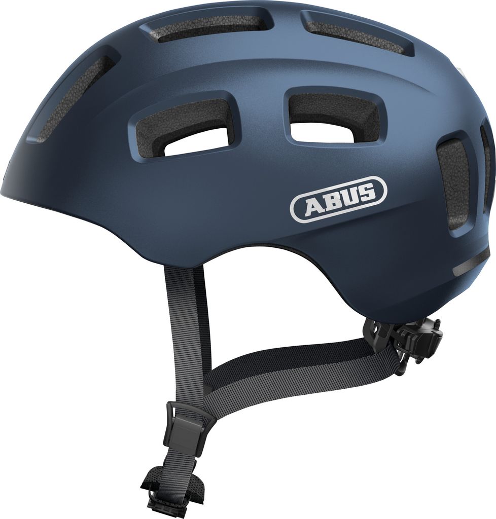 ABUS Fahrradhelm Youn-I 2.0 - mit Licht für Kinder, Jugendliche und junge Erwachsene - für Mädels und Jungs - Blau, Größe S (48-54 cm)