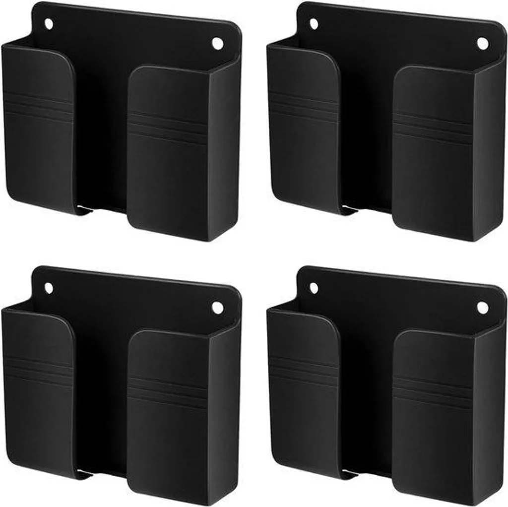 Supports muraux pour téléphone avec fixation adhésive lot de 4 noir
