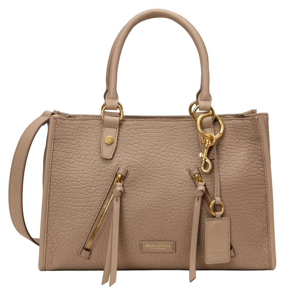 Marc O'Polo Leder Handtasche Umhängetasche Phili Shopper Earthy Taupe beige