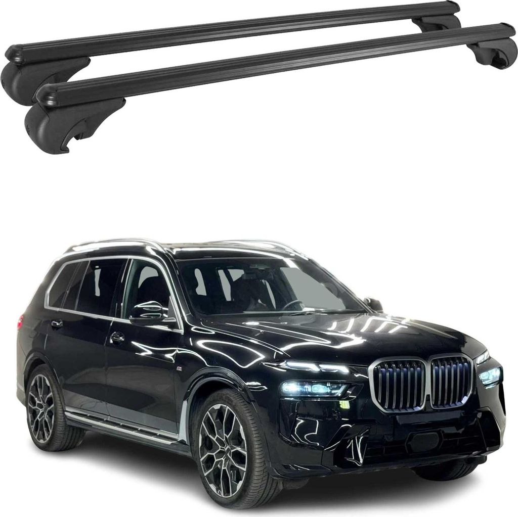 Dachträger für BMW X7 2019-2025 Gepäckträger Grundträger Aluminium Schwarz 2tlg