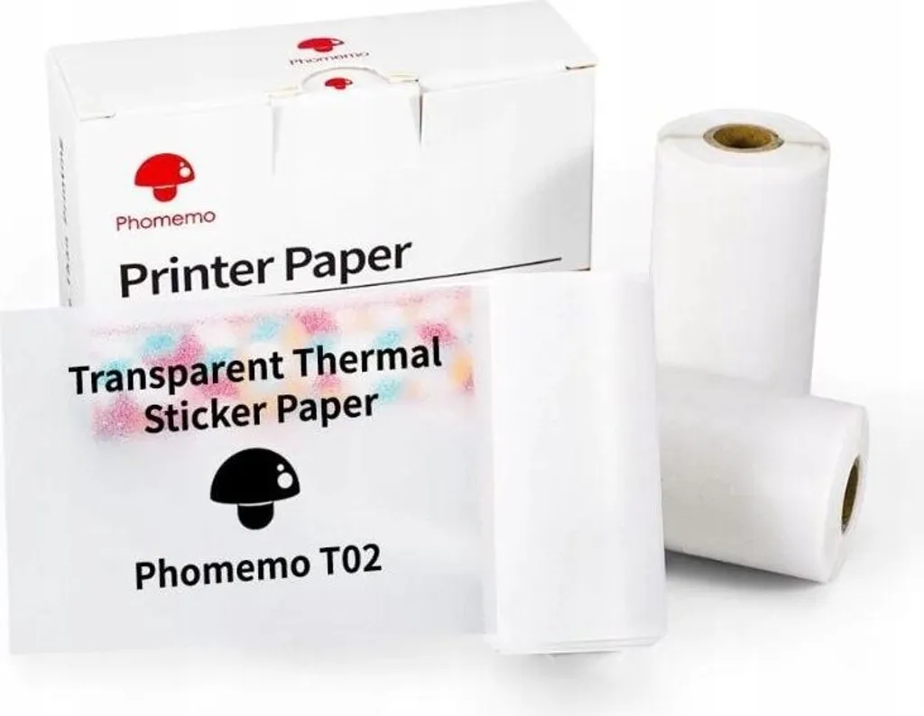 Ricariche Carta Trasparente Phomemo M02X T02 - 3x Rotoli Adesivi Alta Qualità