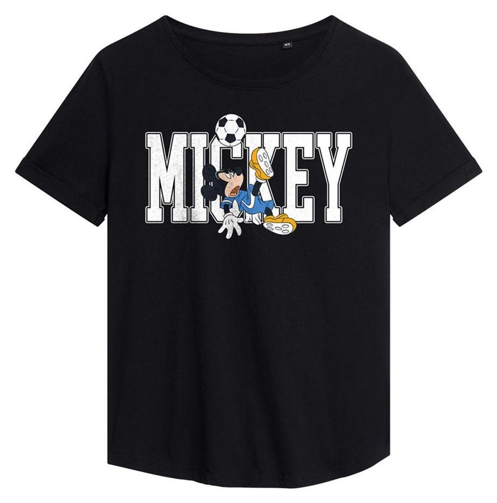 Disney - "Football Kick" T-Shirt für Damen, modern TV34780 (S) (Schwarz)