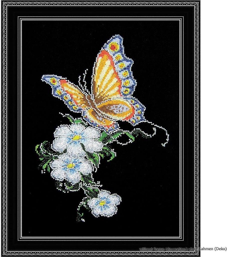 Oven Kreuzstichset "Schmetterling auf einer Blume", Zählmuster, 20x28cm