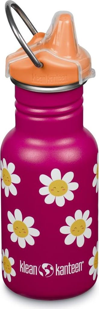 Klean Kanteen Trinkflasche Classic Narrow (Sippy Cap) mit Trinkverschluss aus Edelstahl in der Farbe Pink mit einem Volumen von 355 ml, 1011200