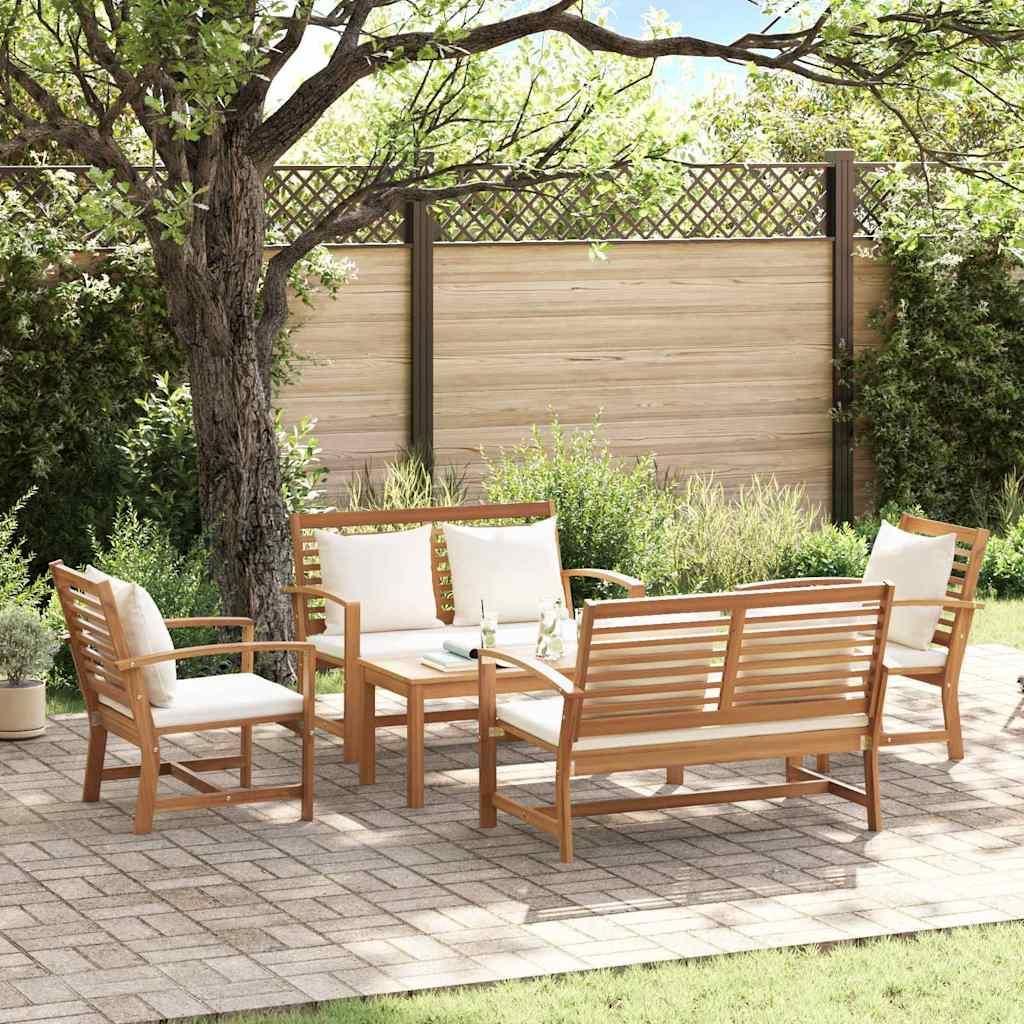 Möbel Garten-Sofa-Set 5 pcs Natur Teak-Massivholz - Gartenmöbelgarnituren 3356859