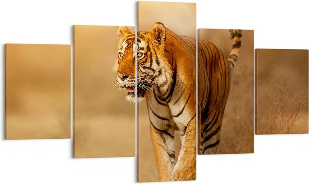 Bild auf Leinwand - Leinwandbild - tiger tier - 125x70cm - Wand Bild - Wanddeko - Wandbilder - Leinwanddruck - Bilder - Kunstdruck - Wanddekoration...