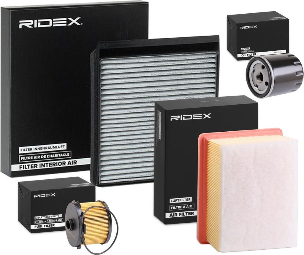 RIDEX Filterset Inspektionspaket Filtersatz passend für PEUGEOT PARTNER Kasten PARTNER Combispace (5F) PARTNER Kasten (5) PARTNER Pritsche/Fahrges...