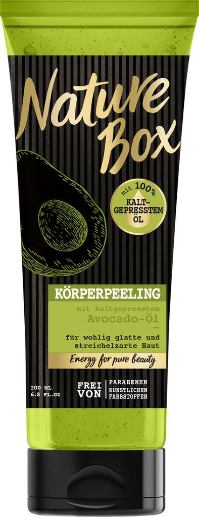 3 x Nature Box Körperpeeling mit kaltgepresstem Avocado-Öl je 200ml