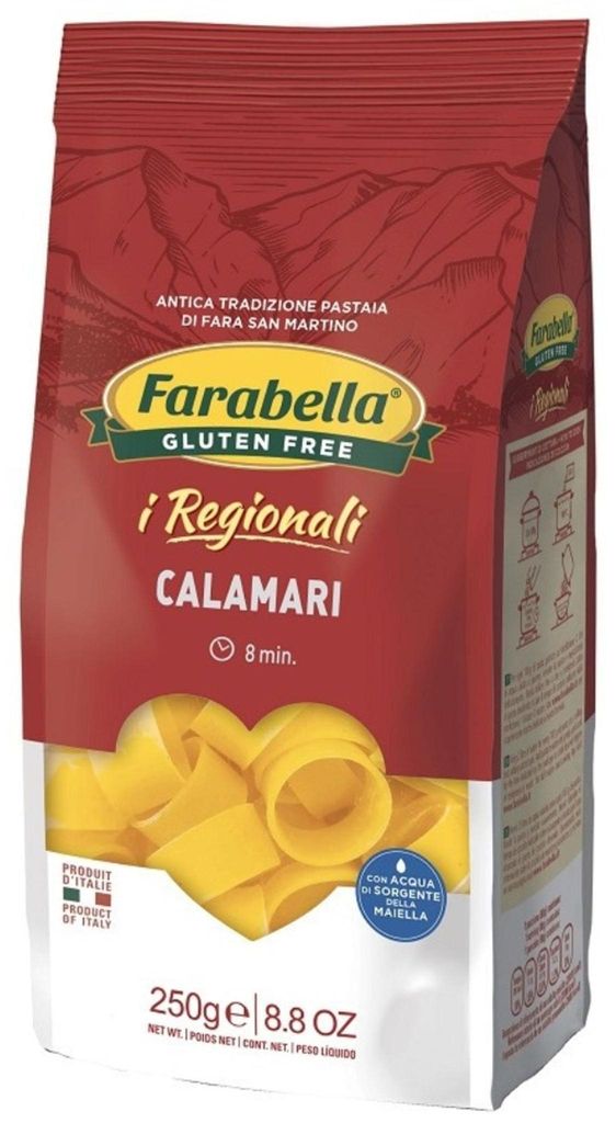 Pâtes sans gluten aux calamars, 250 g, marque Farabella Image du produit 