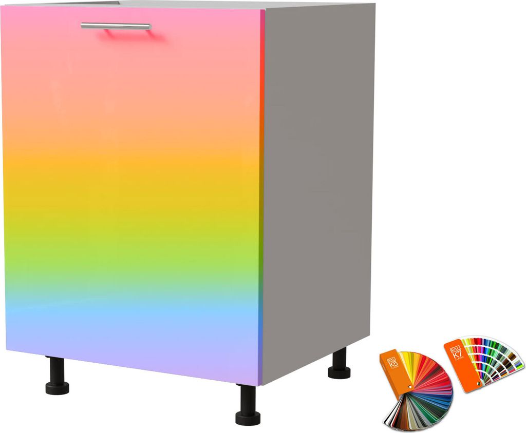 Küchenunterschrank BRERRA 60x82cm lackiert Farbe wählbar BR-D1D/60,RAL Wunschfarbe (K5 / K7),weiß