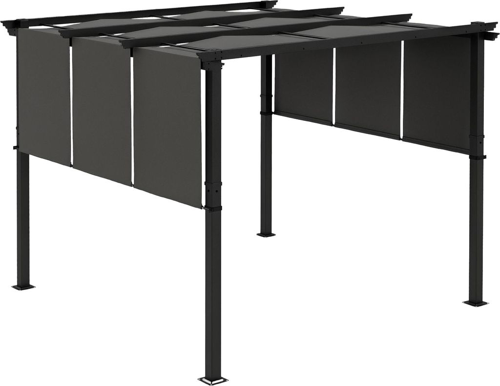Outsunny Pergola avec 3 toiles coulissantes 3 x 3 m Image du produit 