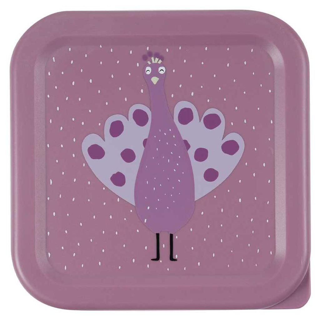 Trixie Snackbox Set - 3-teiliges Lunchbox-Set Mrs. Peacock für Kinder