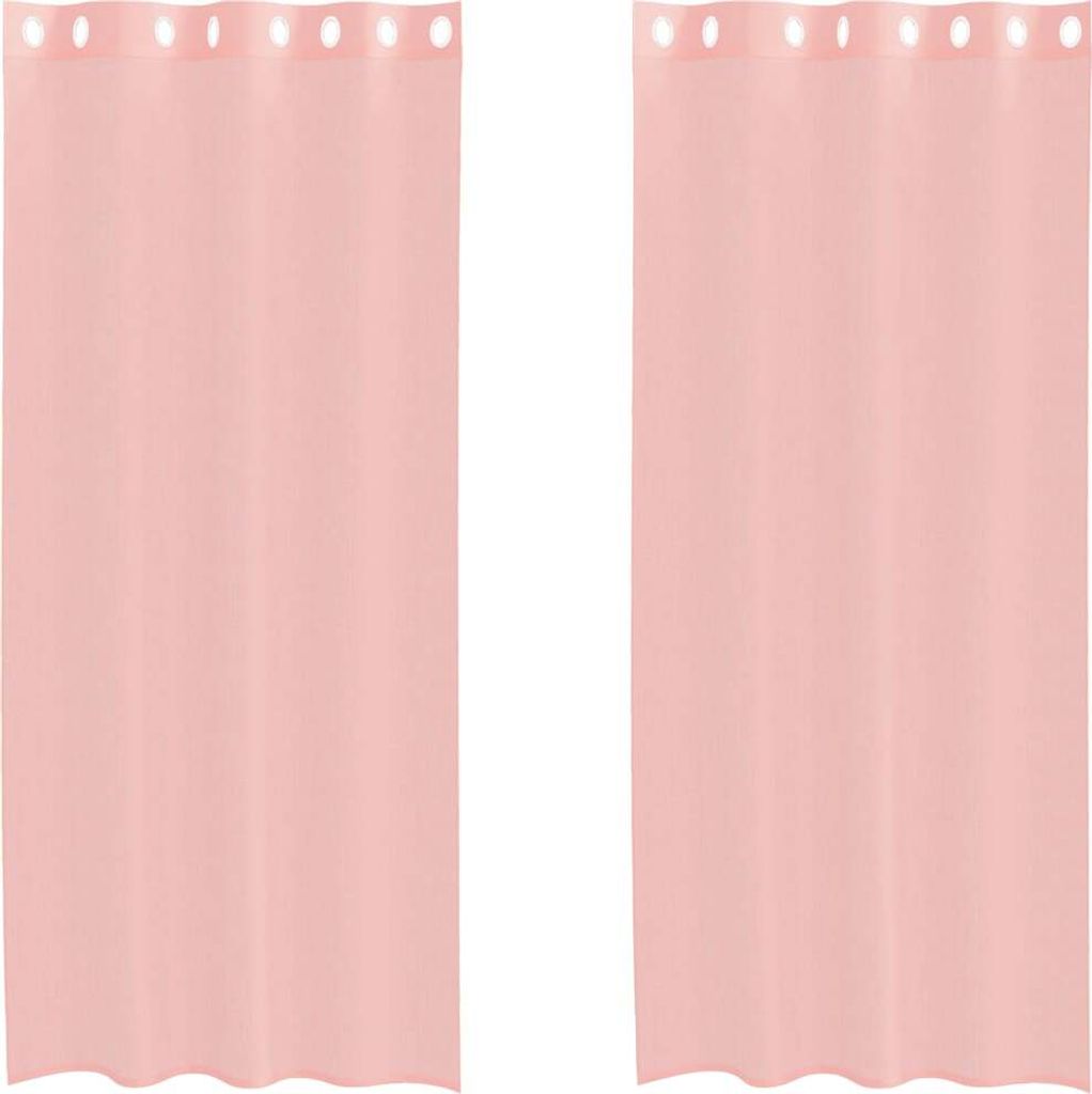 vidaXL Voile Vorhänge mit Ösen 2 Stk. Rosa 140x245 cm