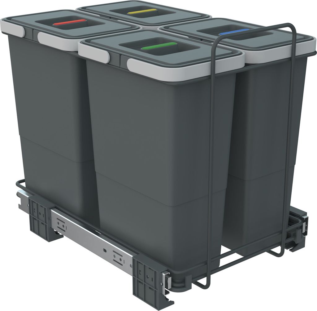 ECOFIL Abfallsammler 8+8+8+8L mit Deckel; vollausziebar; Produktbild 