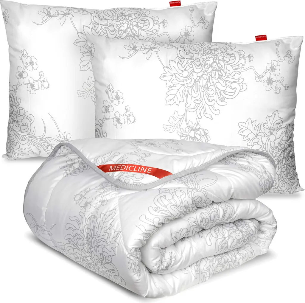Parure de Couette en Microfibre Blanche 160x200 et 2 Oreillers Moelleux
