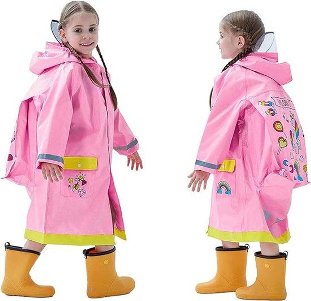 Regenponcho voor kinderen, waterdicht, uit één stuk, met Productafbeelding 
