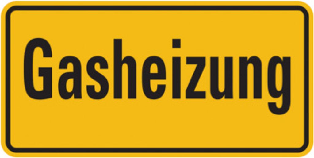 Dreifke Hinweisschild, Gasheizung, 100x200mm, Folie selbstklebend, Folie sel...