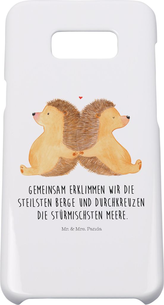 Mr. & Mrs. Panda Samsung Galaxy S8 plus Handyhülle Igel händchenhaltend - Weiß - Geschenk, Beziehung, Hülle, Handy, Verknallt, Freundin, Cover,...