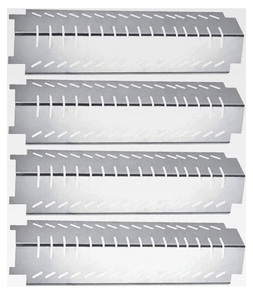 4er-Pack Ersatzteile für Gasgrills aus Edelstahl, Heizplatte, Hitzeschild, Brennerabdeckung, Verdampfer und Flavorizer Bar