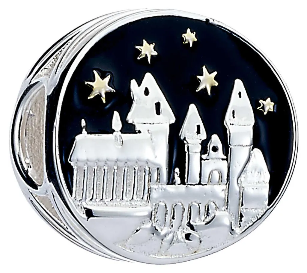 Charm Poudlard en Argent Sterling 925 avec Gravures de Précision Inoxydable