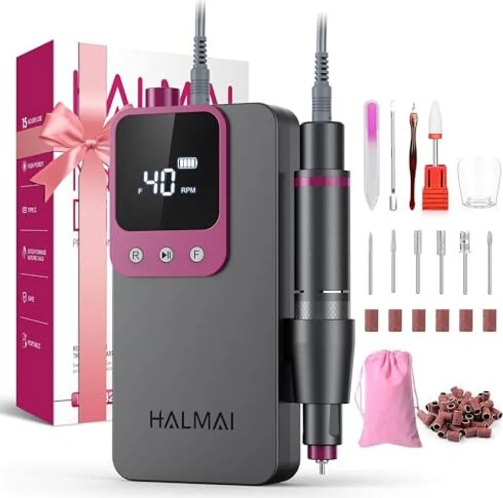 HALMAI HMC320 Fresa Elettrica Unghie 40k Giri | Kit Portatile Gel