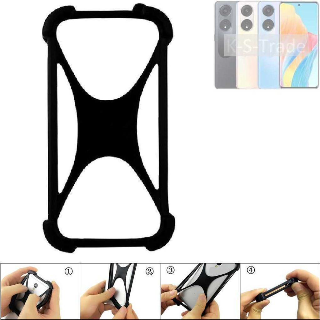 K-S-Trade Handy-Hülle Schutz-Hülle kompatibel mit Oppo A1 5G Silikon Bumper TPU Softcase Smartphone Stoßschutz, schwarz