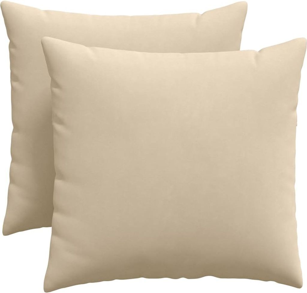 vidaXL Sofakissen 2 Stück Creme 50 x 50 cm Stoff
