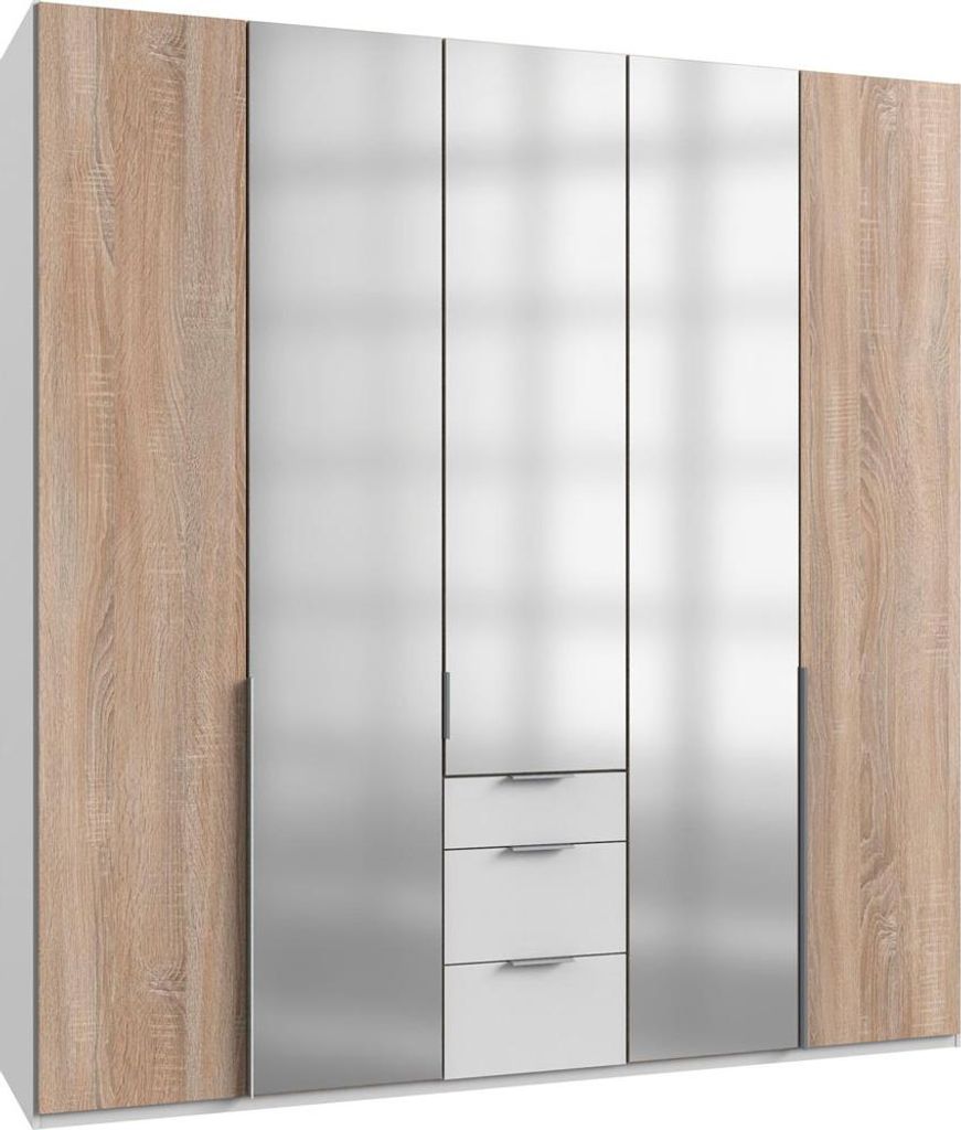 Kleiderschrank Schlafzimmerschrank New York Ausführung wählbarweiß / Eiche Sägerau