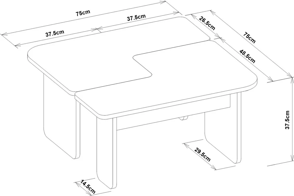 Table basse Boneksbelt 2 moitiés : la solution salon modulable chic - 7