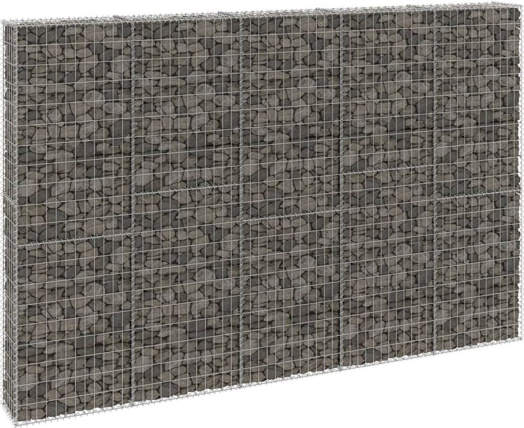 vidaXL Mur de gabions avec couverture Acier galvanisé Image du produit 