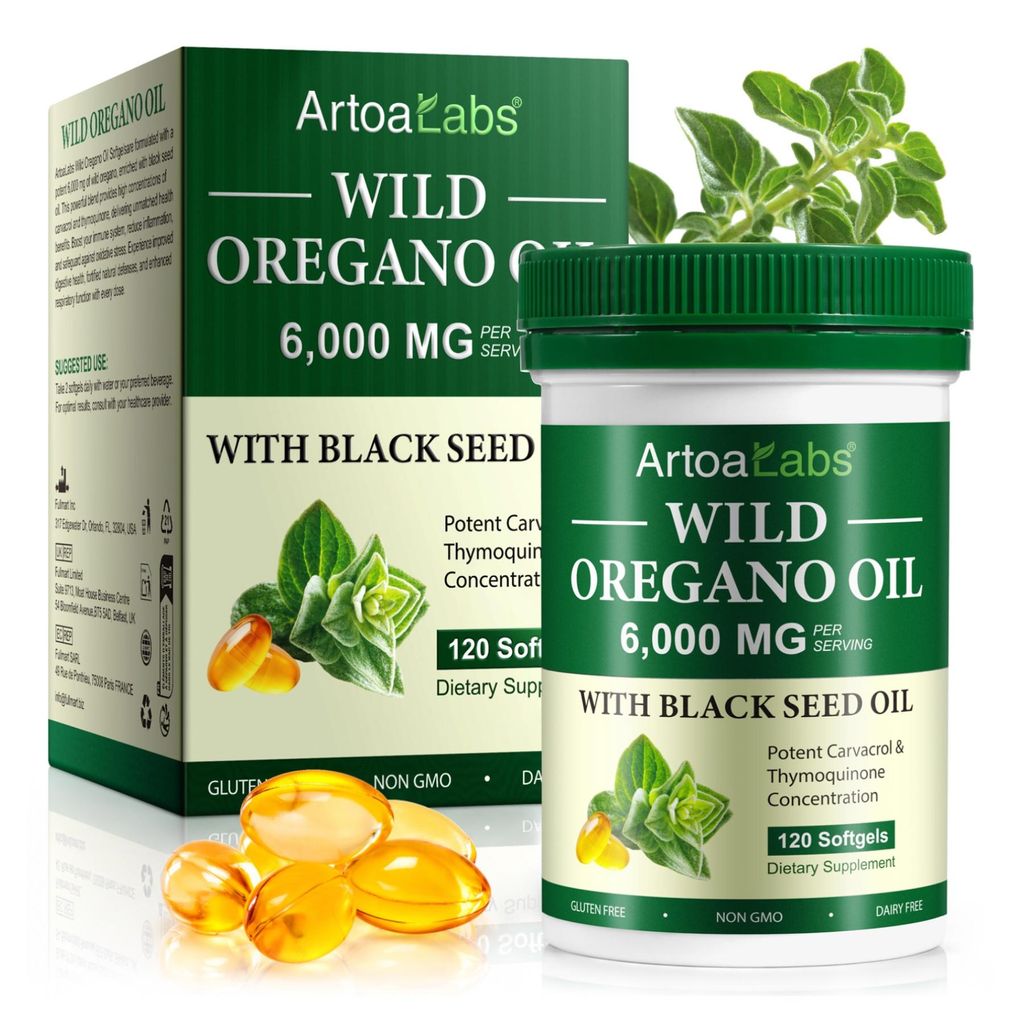 Wildes Oregano Öl 6000mg Schwarzkümmelöl Carvacrol