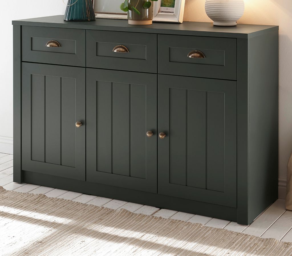 Sideboard "Forres" grün Landhaus Kommode 130 x 86 cm mit Stauraum