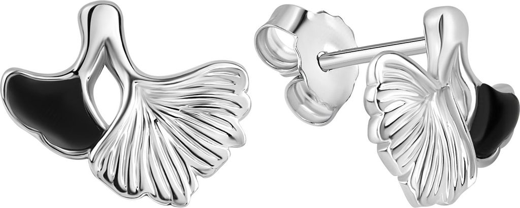 F Ohrstecker 925/- Sterling Silber 1,1cm weiß Onyx schwarz 279220008